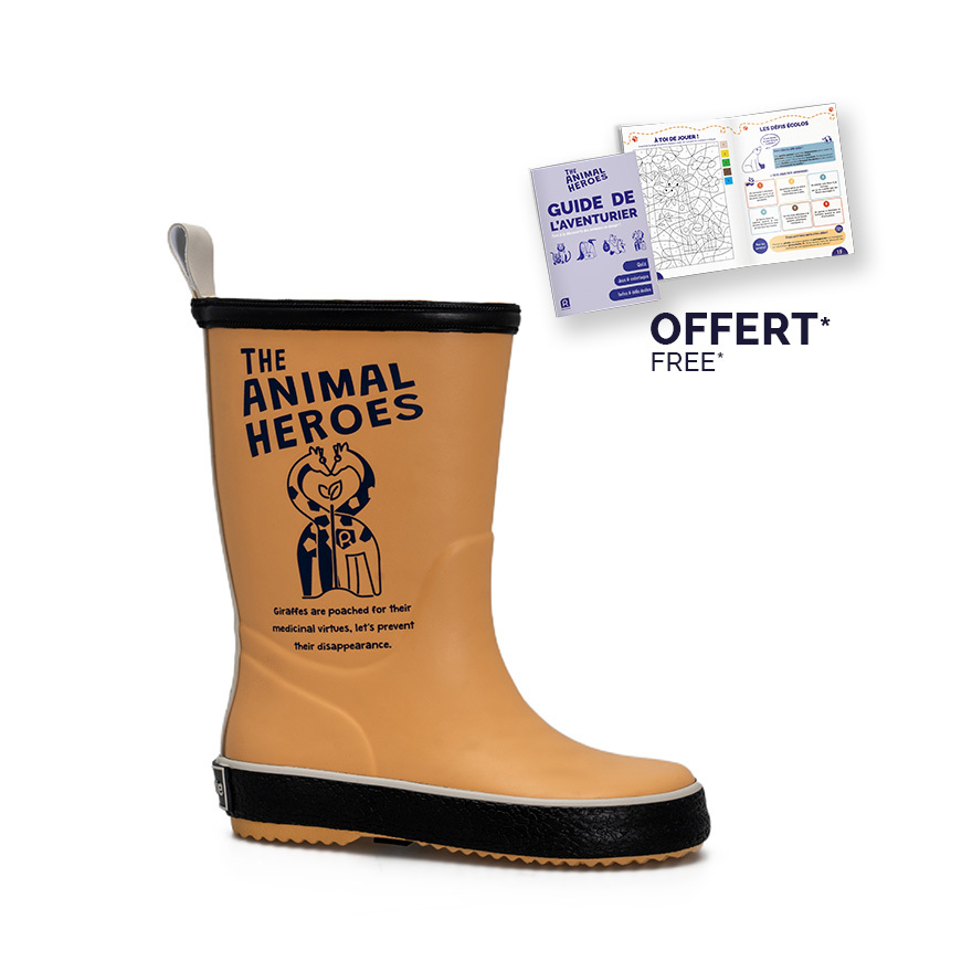 Botte Enfant Jaune en Caoutchouc - Botte ANIMAL HEROES Jaune