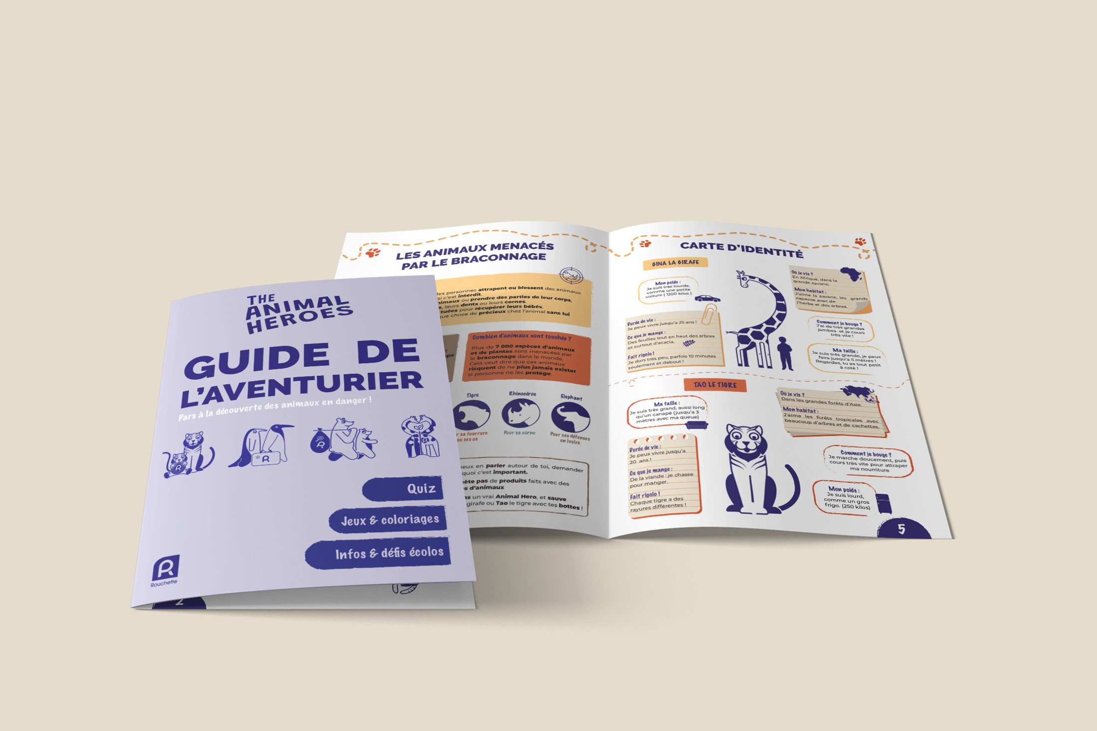 Livret mock up animaux
