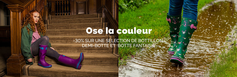 bottes de pluie colorée